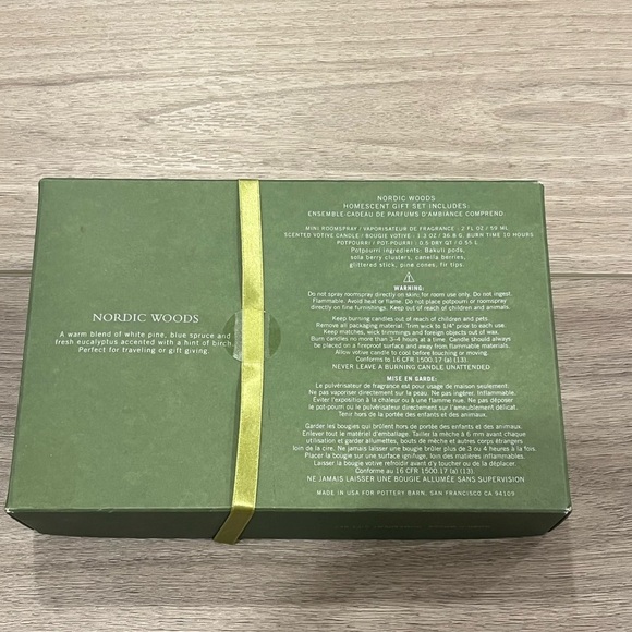 Pottery Barn NORDIC WOODS Homescent Gift Set Roomspray Candle Potpourri RETIRED - Picture 4 of 5